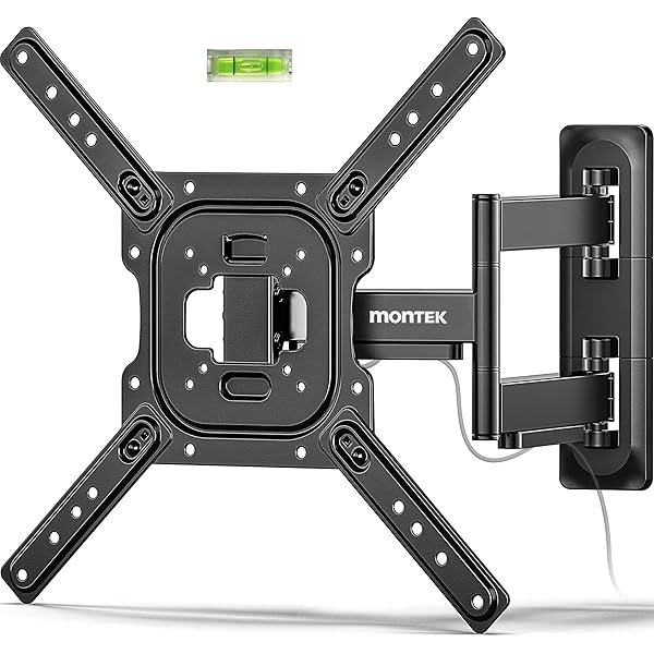 monTEK Full Motion TV Wall Mount for 23–65 Inch Flat & Curved TVs and Monitors, Swivel & Tilt Articulating Bracket, Max VESA 400x400mm, Holds up to 77 lbs, Perfect Center Design