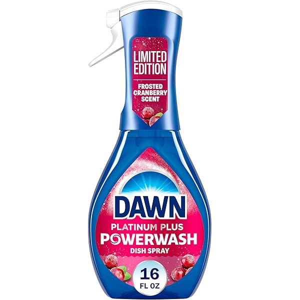 Dawn Powerwash Spray, Dish Soap, Dishwashing Liquid, Cleaning Supplies, Frosted Cranberry, 1 Starter Kit, 16 Fl Oz