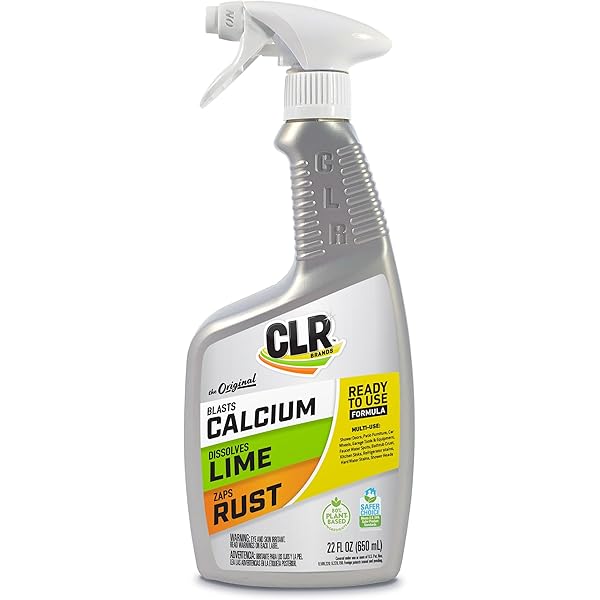 CLR Brands® Calcium, Lime & Rust Remover, Blasts Calcium, Dissolves Lime Deposits, Zaps Stubborn Rust Stains and Hard Water Deposits, 22 Ounce Spray Bottle (Pack of 1)