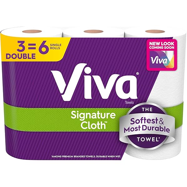 Viva Signature Cloth Paper Towels, 3 Double Rolls, 86 Sheets per Roll