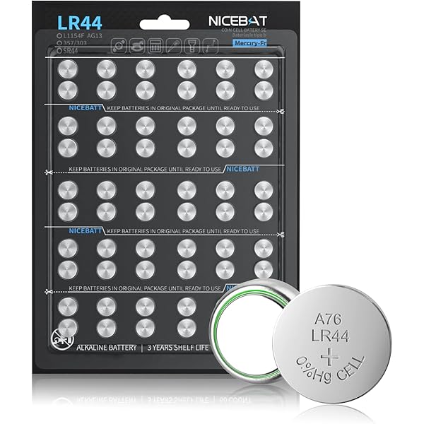 LR44 Batteries 60 Pack, AG13 L1154F 357 303 SR44 A76 Premium Alkaline 1.5V Button Coin Cell Battery