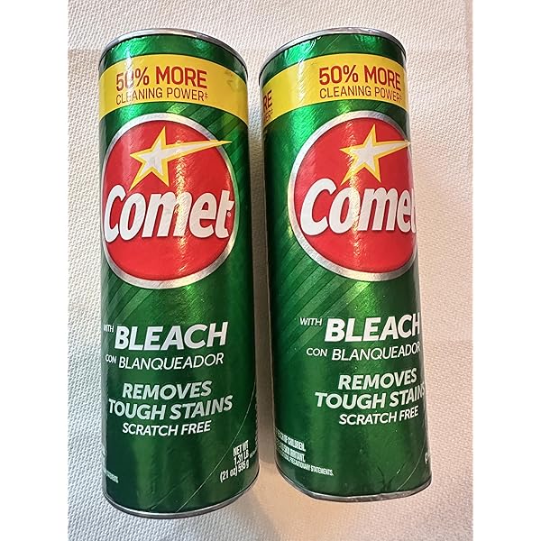 Comet Bleach Cleaner with Bleach, Removes Tough Stains Scratch Free, 50% More Cleaning Power, 2 Pack, by LYNIQUE