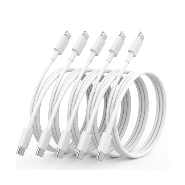 USB C Cable, 5Pack 6FT USB C to USB C Cable 60W(3A) Type C Fast Charging Cord for iPhone 17/ 17Air/17 Pro Max/16/16 Plus/16 Pro Max/15/15 Plus/Pro Max,MacBook Pro, iPad Pro Air, Samsung S24/S24 Ultra
