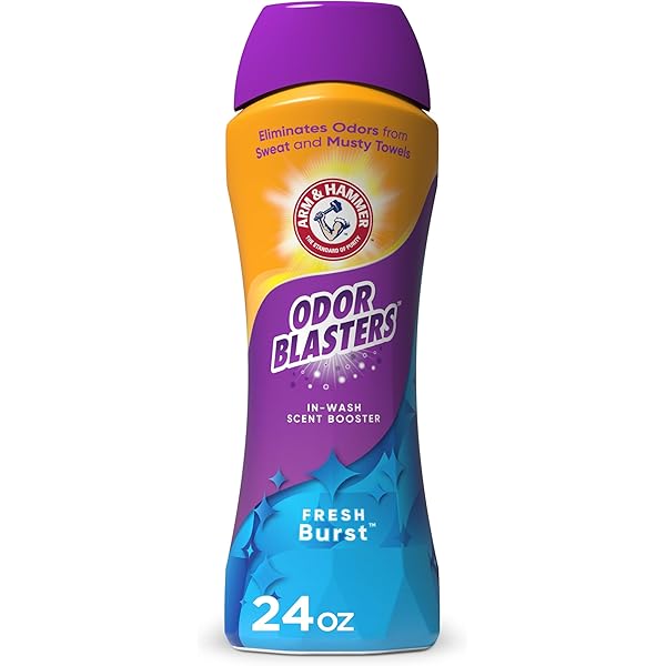 ARM & HAMMER Odor Blasters In-Wash Laundry Scent Booster, Eliminates Tough Odors, Fresh Burst Scent, 24 oz Bottle
