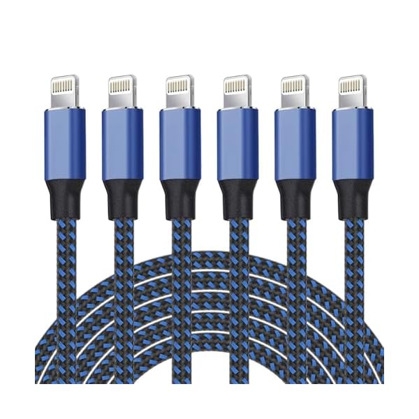 iPhone Charger [Apple MFi Certified] Lightning Cable 6PACK-3/3/6/6/6/10 FT Nylon Braided iPhone Charger Cord High Speed Cord for iPhone 14/13/12/11 Pro Max/XS MAX/XR/XS/X/8/7/Plus/6S/6/iPad
