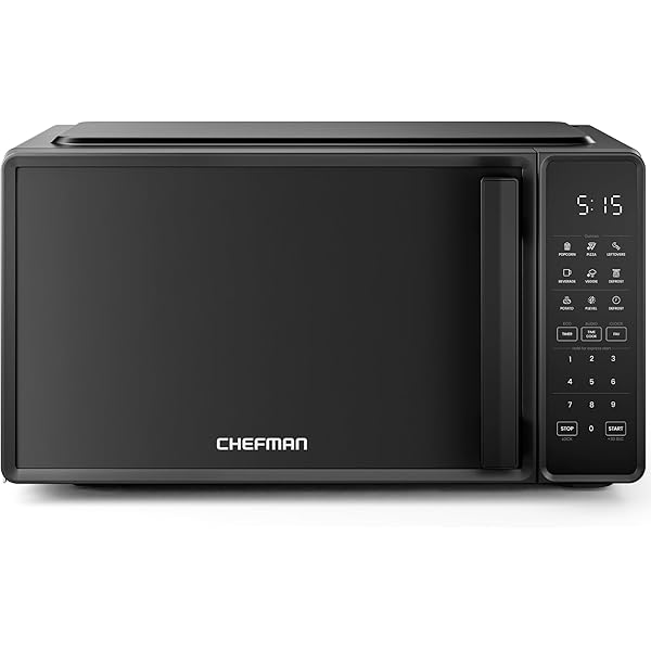 Chefman Countertop Microwave Oven 0.7 Cu. Ft., 700 Watts with 10 Power Levels, 6 Cooking Presets with One-Touch Express Cook, Eco Mode, Child Safety Lock, & Mute Button - Black