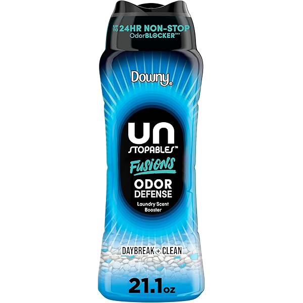 Downy Unstopables Fusions Odor Defense In-Wash Laundry Scent Booster Beads, Daybreak + Clean Scent, 21.1 OZ, 2-in-1 Laundry Beads for Odor Defense