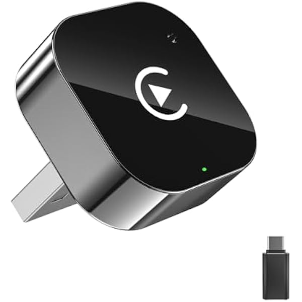 Wireless Carplay Adapter & Android Auto 2025 Upgrade Wired CarPlay to Wireless,2-in-1 Mini USB Design with Fast Stable Connection Car Play for Apple iOS 10+, Android 11+ Version