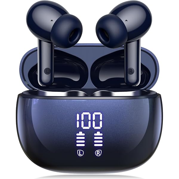 Wireless Earbuds, Bluetooth Ear Buds Headphones, 40H Long Playtime, Stereo Deep Bass, LED Power Display