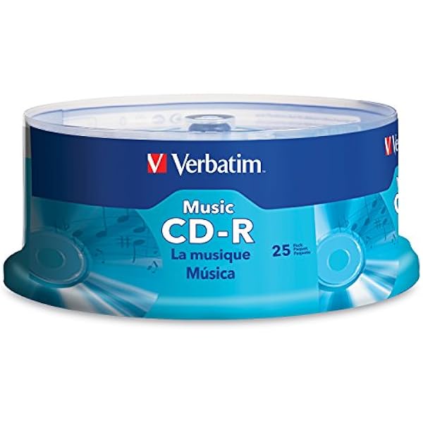 Verbatim Music CD-R 40X 80 Minute 700 MB Blank Recordable Audio Discs 25pk Spindle