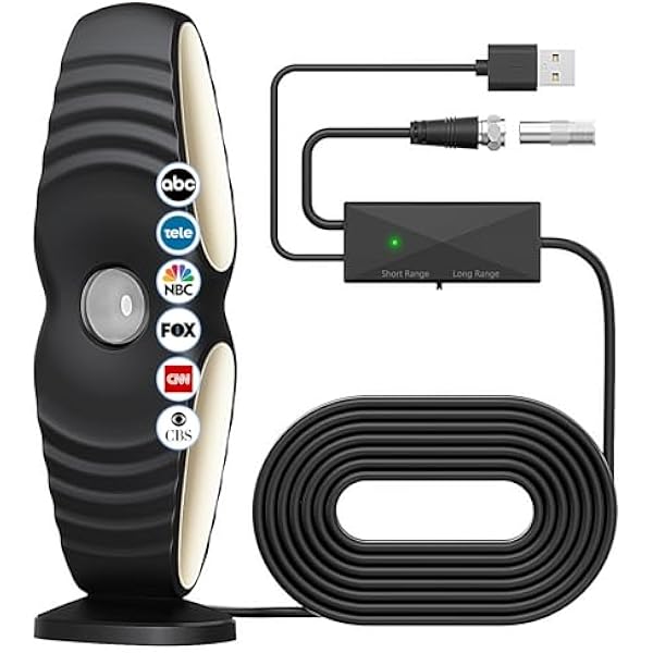 2025 TV Antenna for Smart TV Indoor for Local Channels HD Digital Antenna Outdoor Long Range Reception with Amplifier Signal Booster Supports 4K 1080p HD