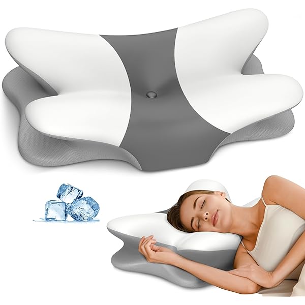 Cervical Neck Pillow for Pain Relief - Ergonomic Side Sleeper Pillow for Neck Support, Cooling Memory Foam Pillows for Sleeping, Contour Pillow Orthopedic Bed Pillow for Back Stomach Sleepers