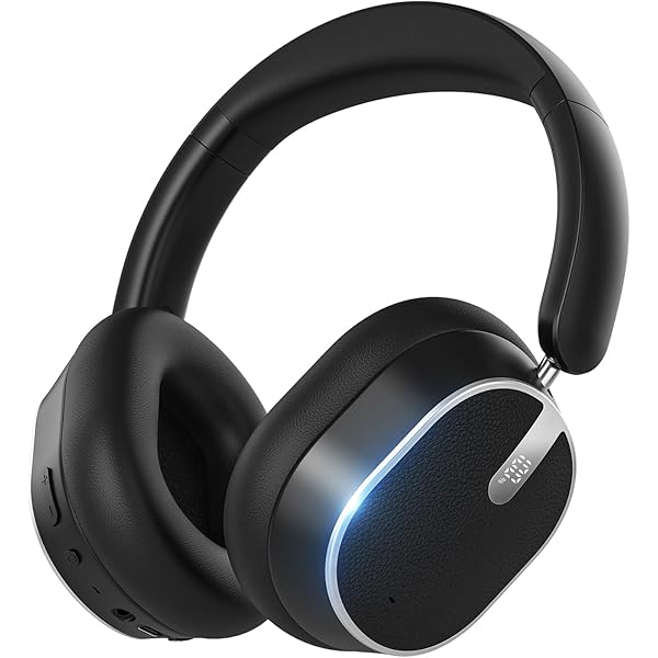 Hybrid Active Noise Cancelling Bluetooth Headphones,Bluetooth 6.0 Over Ear Wireless Headphones with 60H Playtime, Hi-Res Audio, Deep Bass, Memory Foam Ear Cups for Home Office Travel Black