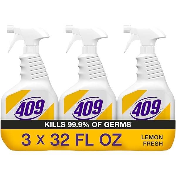 Formula 409 Multi-Surface Cleaner, Spray Bottle, Lemon Fresh, 32 Fluid Ounces, Pack of 3