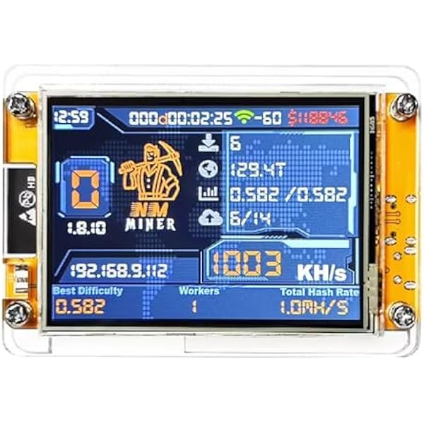 Bitcoin Miner NerdMiner V2 NMMiner ESP-WROOM-32 ESP32 Development Board 2.8 inch Smart Display Lucky Miner Hashrate Module 1010H/s Crypto Solo Lottery Miner