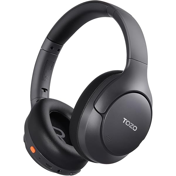 TOZO HT3 Hybrid Noise Cancelling Headphones, 90H Playtime Wireless Over Ear Bluetooth Headset, Spatial Audio AI Chat with 5 Mics, Supports Dual Connection and USB-C Input, with 32 EQ Music Modes