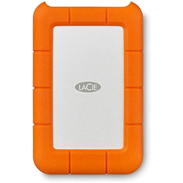 LaCie Rugged Mini 2TB External Hard Drive Portable HDD - USB 3.0/ 2.0 Compatible, Drop Shock Dust Rain Resistant Shuttle Drive, For Mac And PC Computer (LAC9000298), orange