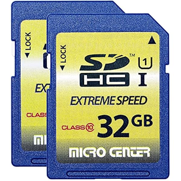 INLAND 32GB Class 10 SDHC Flash Memory Card Standard Full Size SD Card USH-I U1 Trail Camera by Micro Center (2 Pack)