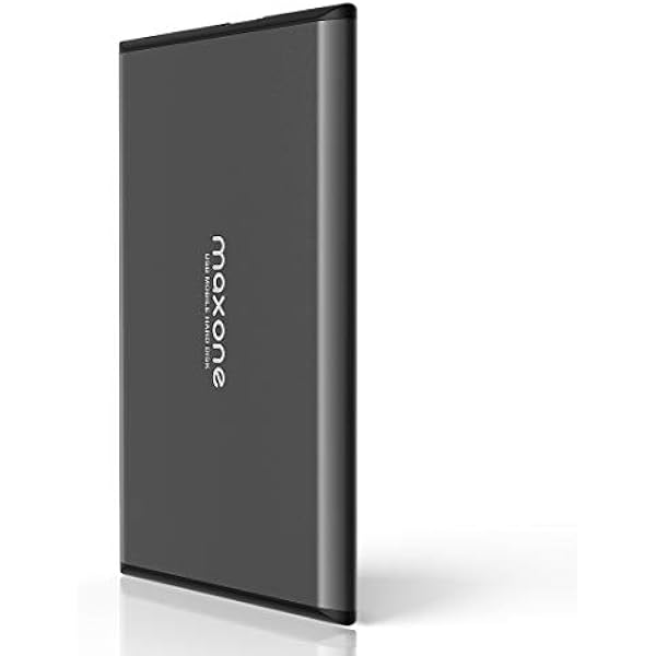 Maxone 500GB Ultra Slim Portable External Hard Drive HDD USB 3.0 Compatible with PC, Laptop, Charcoal Grey