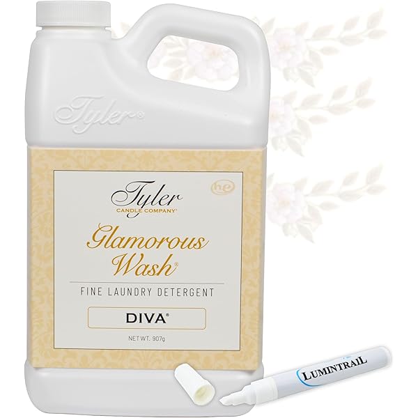 Tyler Glamorous Wash DIVA Fine Laundry Detergent with Stain Remover Pen - DIVA Liquid Detergent Designed for Clothing - Hand and Machine Washable - 32oz (DIVA)