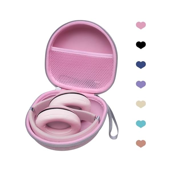Headphone Case Compatible with BERIBES/TOZO/KVIDIO/Beats/Soundcore Anker Noise Cancelling Over-Ear Headphones, Pink