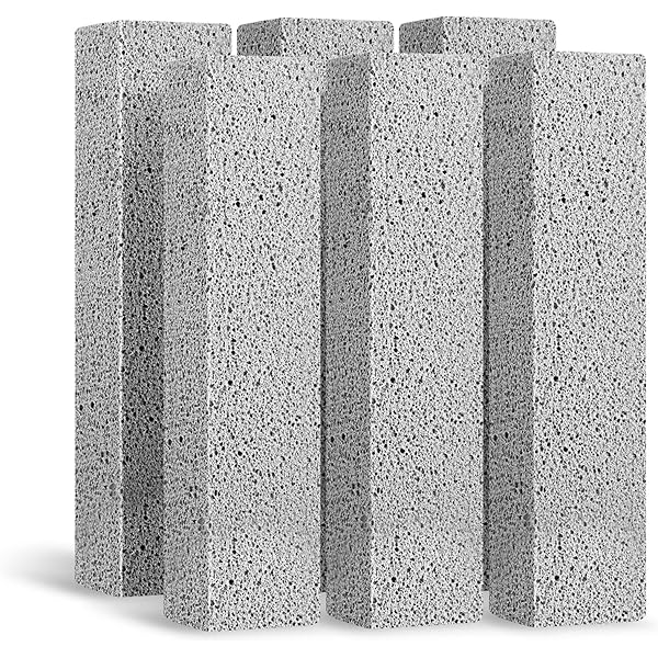 6Pack Pumice Stone for Toilet Cleaning Bowl Stick,Powerfully Cleans Hard Water Rings, Calcium Buildup & Stains, Suitable for Cleaning Toilet, Bathtubs, Kitchen Sink, Grill