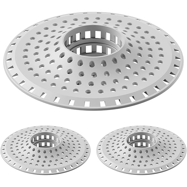 Bathtub Drain Hair Catcher,Silicone Tub Hair Catcher Drain Protector,All-in-one Shower Hair Drain Catcher Strainer for 1.48'' to 1.76'' Regular Drains, 3PCS(Patent Pending)