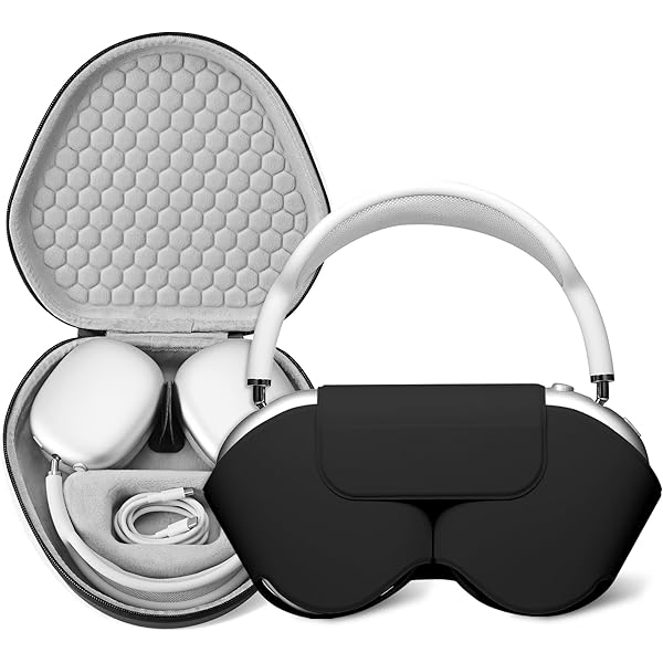 Maxjoy for AirPods Max Case [Shockproof & Dustproof] - Premium PU Leather & EVA Hybrid Hard Protective Cover, Travel Carrying Case with Storage for Apple AirPods Max Headphones (B-Black-EVA)