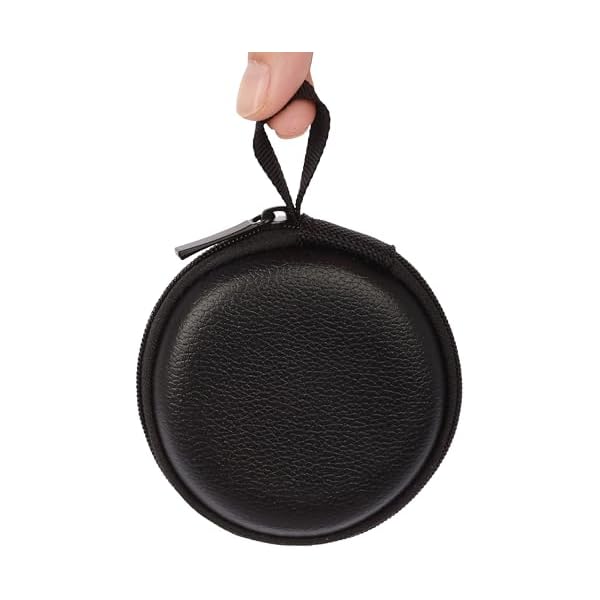 Ginsco Mini-Portable Hard Shell Earbuds Case for Apple EarPods Headphones USB-C Wired Ear Buds,Samsung Galaxy Wired Earbuds, JBL Endurance Run 2, Travel Case for Earphones and Earplugs (Black-Lichee)