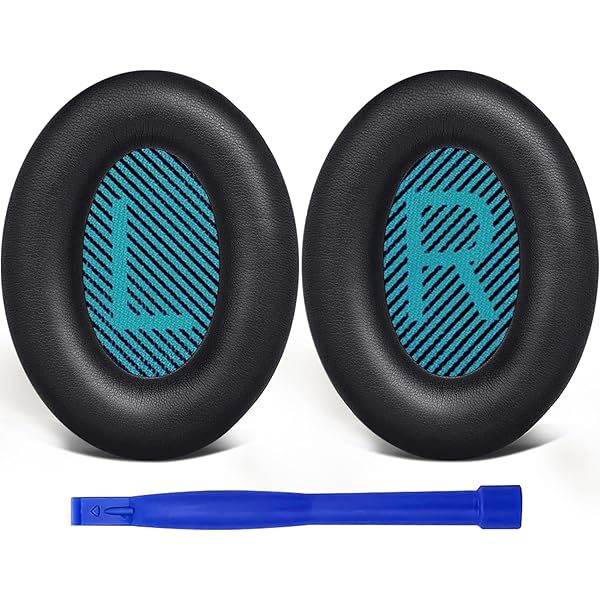 SoloWIT Protein Leather Earpads Cushions for Bose Headphones, Replacement Ear Pads for Bose QuietComfort 15 QC15 QC25 QC2 QC35/Ae2 Ae2i Ae2w/SoundTrue & SoundLink Around-Ear Series - Black&Blue