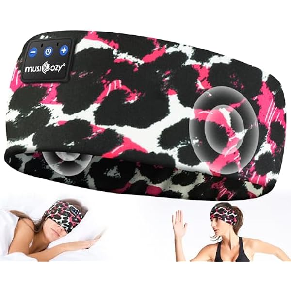 MUSICOZY Sleep Headphones Bluetooth 5.4 Headband, Wireless Earphones Music Sleep Earbuds Sleeping Eye Mask with HD Stereo Speakers for Workout Running Travel Yoga, Ideal Gifts for Women Men