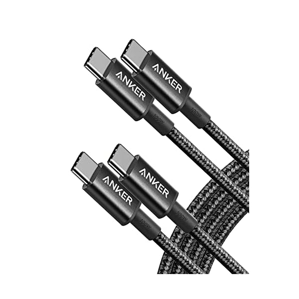 Anker USB C to USB C Cable (6FT, 2Pack), Type-C 100W Charger Cord Fast Charging for iPhone 17 Series,MacBook Pro 2020,Pixel and More(Black)