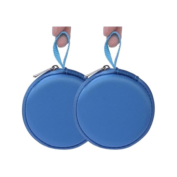 Ginsco Mini-Portable Hard Shell Earbuds Case for Apple EarPods Headphones USB-C Wired Ear Buds/Samsung Galaxy Wired Earbuds/JBL Endurance Run 2, Travel Case for Earphones and Earplugs (2, Blue)