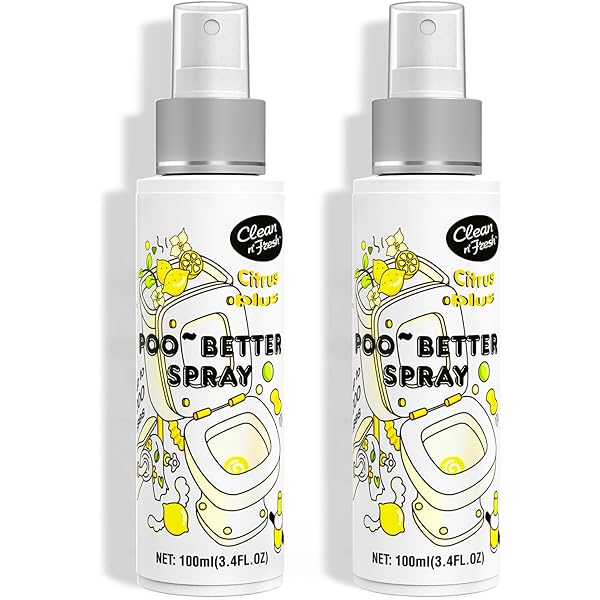 Clean-n-Fresh Toilet Spray, 6.8 Fl.oz Poo Spray | Up to 400+ Uses, 100% Natural Plant Essential Oil Citrus Scent, Bathroom Deodorizer