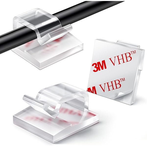 60Pcs Christmas Light Clips, Hooks for Outdoor String Lights Clips, Adhesive Cord Organizer Hooks, Sticky Wire Holder for Hanging Christmas Lights, Wall Cable, Fairy Lights (Clear, Small)