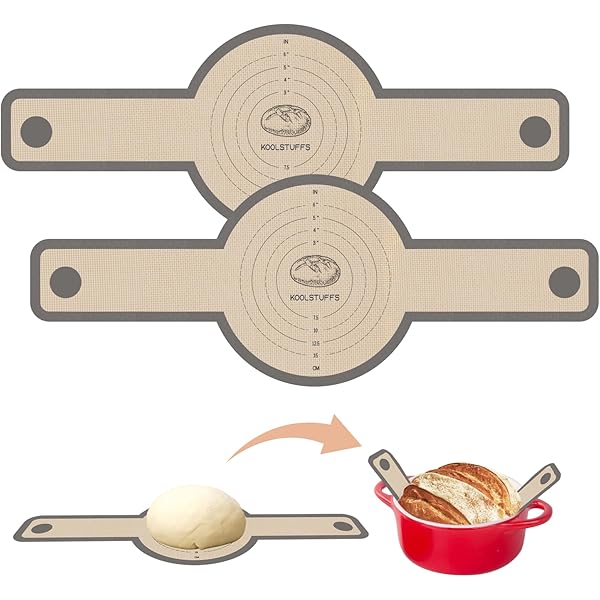 Silicone Bread Sling for Dutch Oven, 2 PCS Non-Stick & Easy Clean Reusable Silicone Bread Baking Mats with Long Handles, Easy to Transfer Sourdough Bread