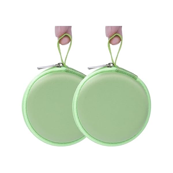 Ginsco Mini-Portable Hard Shell Earbuds Case for Apple EarPods Headphones USB-C Wired Ear Buds/Samsung Galaxy Wired Earbuds/JBL Endurance Run 2, Travel Case for Earphones and Earplugs (2, Green)