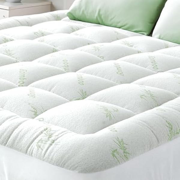 Ultra Soft Twin Size Mattress Topper - Viscose Made from Bamboo Pillow Top Mattress Pad for Back Pain Relief - Naturally Cooling for Hot Sleepers, Green