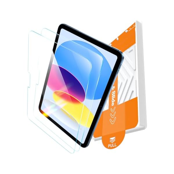 EZ-GLAZ-2 Pack Screen Protector for iPad 11th A16 11-in. /10th Generation 10.9-in. (2025/2022), 9H+ Hardness Tempered Glass with Easy Application Tray, Support Apple Pencil, Case Compatible, HD Clear