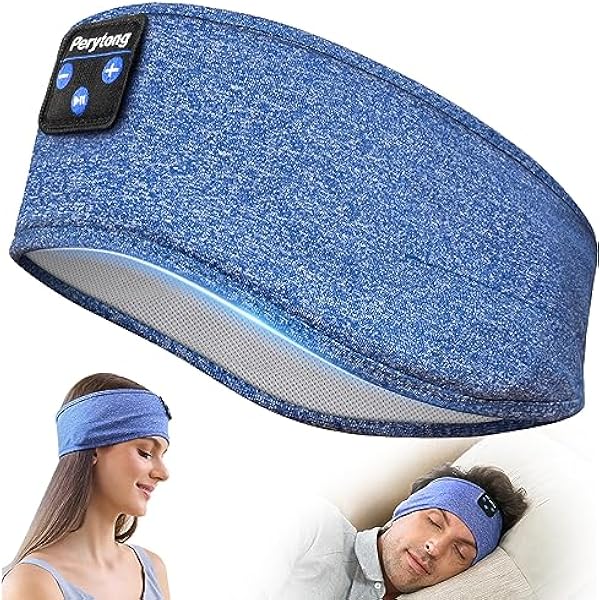 Perytong Bluetooth Headband Headphones, Sleep Headphones Bluetooth for Side Sleepers - Sleeping Headband with Thin Speaker Microphone Handsfree Gift Ideas for Women Men