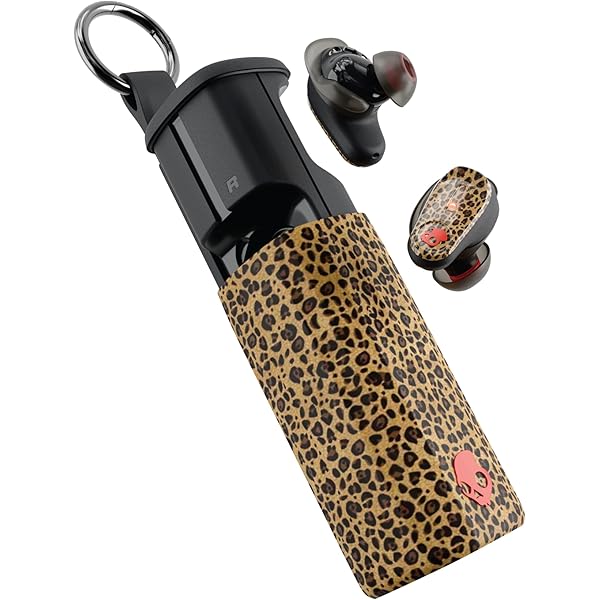 Skullcandy Method 360 ANC Wireless Earbuds, Sound by Bose, Bluetooth Headphones, Premium Noise Cancelling, Up to 40 Hrs Battery, Sweat and Water Resistant, Microphone for iPhone Android - Leopard