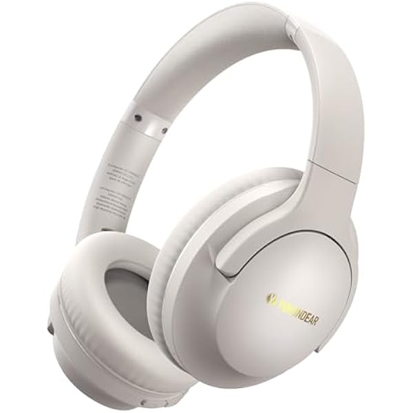 Bluetooth Headphones Over Ear, 80H Playtime Wireless Headphone with 3 EQ Modes, Built-in Mic, Deep Bass, HiFi Stereo Foldable Wireless Headset for iPhone PC Travel Workout (Light Gray)