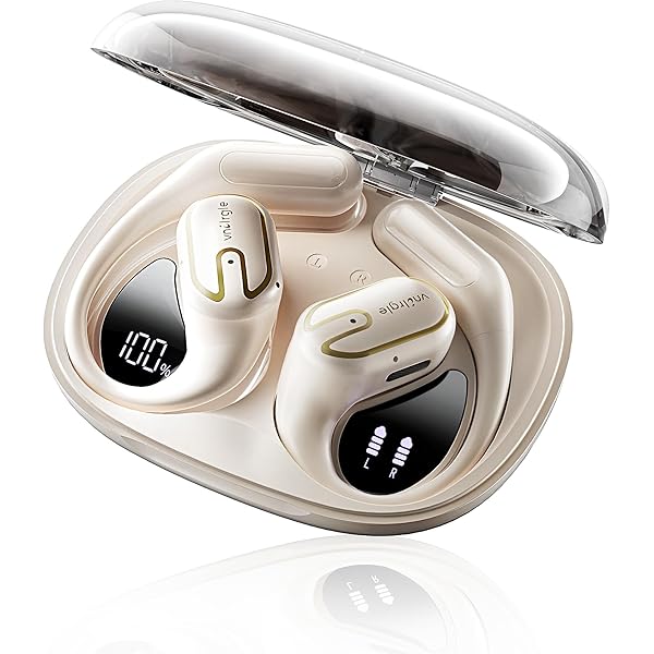 2026 Upgraded Open Ear Headphones,Over Ear Earbuds with Ergonomic Earhook,Bluetooth Headphones 6.0 with Smart Digital Display,80H Playtime,IPX7 Waterproof,Touch Control Operate Fit Cycling,Running