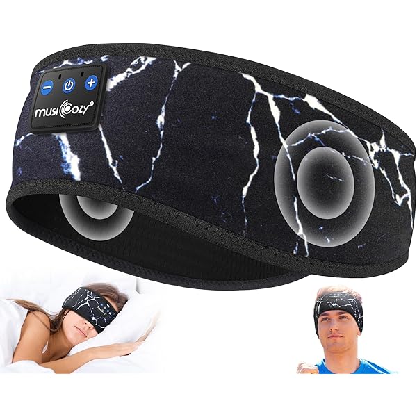MUSICOZY Sleep Headphones Bluetooth 5.4 Headband, Wireless Earphones Music Sleep Earbuds Sleeping Eye Mask with HD Stereo Speakers for Workout Running Travel Yoga, Ideal Gifts for Women Men