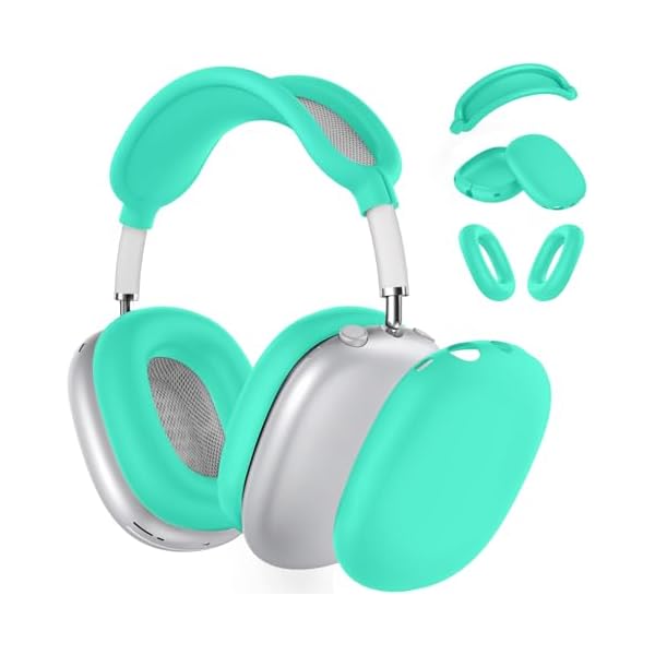Silicone Case Cover for AirPods Max Headphones, Ear Pad Case/Ear Cups/Headband Cover Accessories for AirPods Max (USB-C/Lightning)(2024/2020),Mint Green