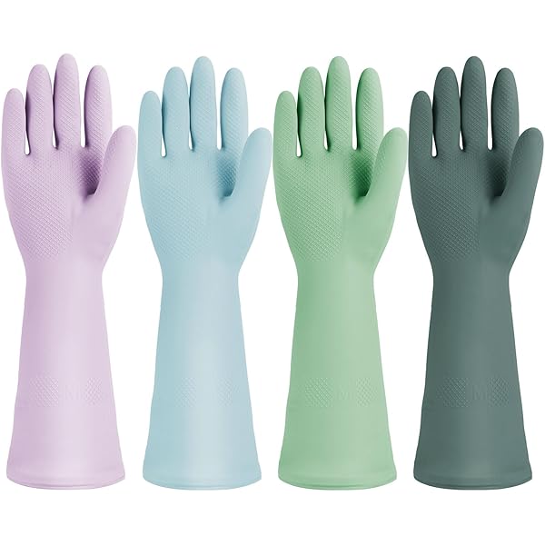 Rubber Kitchen Dishwashing Gloves, 4/5 Pairs Eusable Cleaning Gloves for Washing Dishes, Household Cleaning, Pet Care
