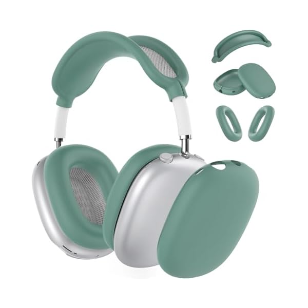Silicone Case Cover for AirPods Max Headphones,Ear Pad Case Cover/Ear Cup Cover/Headband Cover for AirPod Max(USB-C/Lightning)(2024/2020),Accessories Silicone Protector for Apple AirPod Max,Pine Green