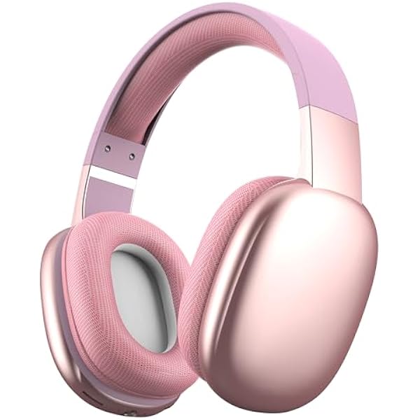 Gabba Goods Wireless Over Ear Bluetooth Headphones with Microphone - Wireless Headset -Noise Reduction - Bluetooth, Wired,Built in Micro SD for Travel, Home, Work TV,PC,Gaming,Cellphone (Pink)