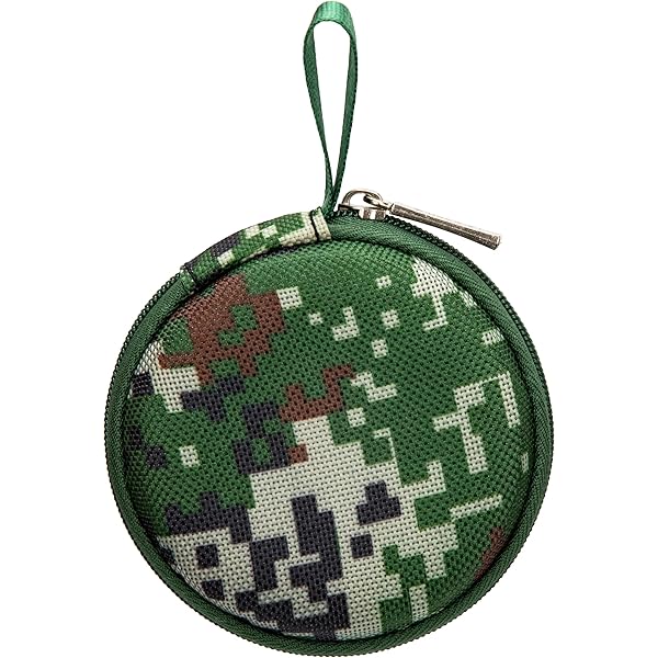 Ginsco Mini-Portable Hard Shell Earbuds Case for Apple EarPods Headphones USB-C Wired Ear Buds/Samsung Galaxy Wired Earbuds, Travel Case for Earphones Earplugs (1, Pixelated Camo)