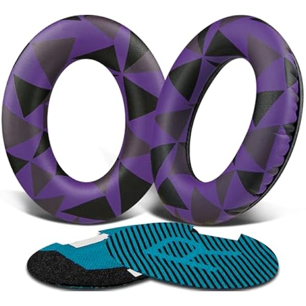 SoloWIT Protein Leather Earpads Cushions for Bose Headphones, Replacement Ear Pads for Bose QuietComfort 15 QC15 QC25 QC2 QC35/Ae2 Ae2i Ae2w/SoundTrue & SoundLink Around-Ear Series - Purple Black